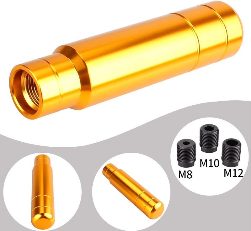 BARTOO Aluminum Weighted Manual Shift knobs, Long Stick Shift Knob Gear Shifter Knobs, Car Accessories Lever Cover Head Universal Shifter Knobs with 3 Threaded Adapters (Gold) - Image 5